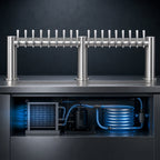 Thumbnail image #3 for Micro Matic USA Metropolis METRO-M-20PSSKR 20-Faucet Countertop Glycol-Cooled Draft Beer Tower, 3 Columns, Polished Stainless Steel