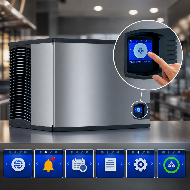 Product image #3 for Manitowoc Indigo NXT IYT0500W Self-Contained Water-Cooled Half-Dice Cube Ice Maker, 535 lb. per Day
