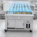 Thumbnail image #3 for Dinex DineXpress DXP4CB Mobile 4-Pan Full-Size Mechanically Cooled Cold Food Serving Counter, Stainless Steel, 60-Inch