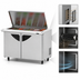 Thumbnail image #3 for Turbo Air Super Deluxe 48 1/4 Inch 2-Section Sandwich/Salad Mega Top Prep Table with Flat Lid and Rear-Mounted Refrigeration