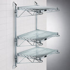 Thumbnail image #3 for Quantum WC54-CB1860C 3-Shelf Wall-Mounted Cantilever Wire Shelving Starter Unit, Chrome-Plated