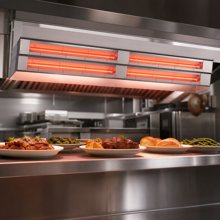 Product image #3 for Hatco Glo-Ray 84-Inch Max Watt Dual Infrared Strip Heater, Unlighted, Aluminum, 4.8 kW