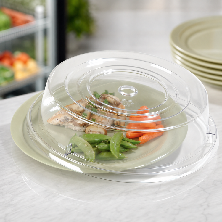 Product image #4 for Carlisle Clear Polycarbonate Round Plate Cover for 10-3/4 to 11-Inch Plates