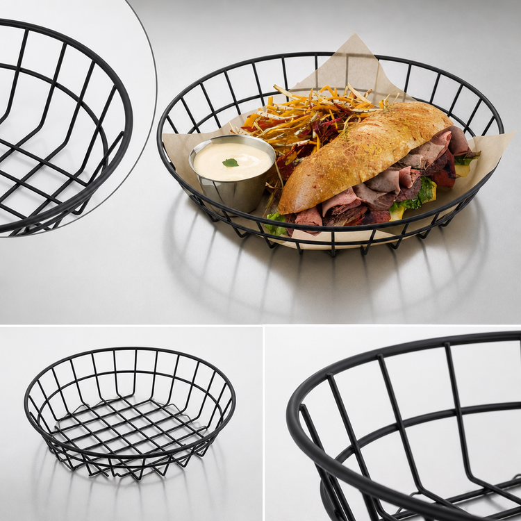 Product image #3 for 12-Inch Round Black Wire Serving Basket