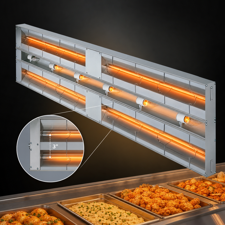 Product image #3 for Hatco Glo-Ray® GRAHL-24D3 24-Inch Double Lighted Infrared Strip Heater