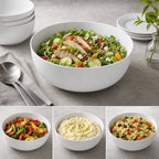 Thumbnail image #4 for American Metalcraft AB67WH Round White Serving Bowl, 67 oz. Case of 24