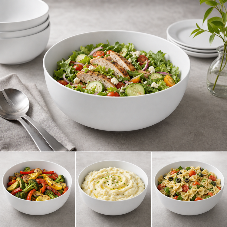 Product image #4 for American Metalcraft Ani Round White Serving Bowl, 67 oz.
