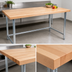 Thumbnail image #3 for John Boos 72 Inch x 36 Inch Northern Hard Rock Maple Wood Top Work Table with Open Stainless Steel Base