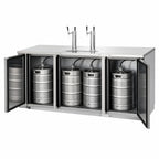 Thumbnail image #3 for Everest Refrigeration EBD4-SS Three-Section Direct Draw Keg Refrigerator, 89-1/4" Wide, 4 Half-Barrel Keg Capacity, 2 Draft Towers