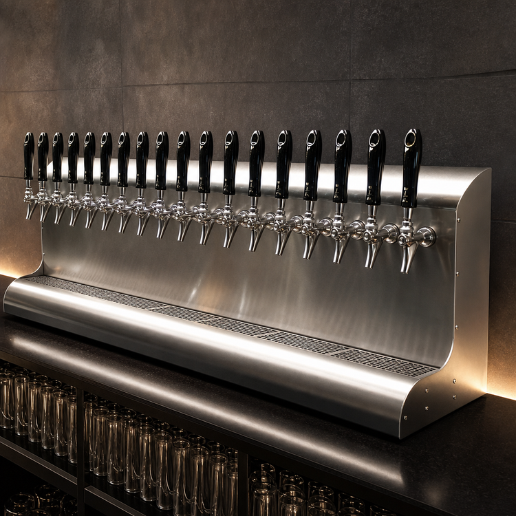 Product image #3 for 48-Inch 16-Faucet Wall-Mount Glycol-Cooled Modular Draft Beer Dispensing Tower