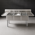 Thumbnail image #3 for Omcan 3-Compartment Pot Sink with Left and Right Drainboards, 24