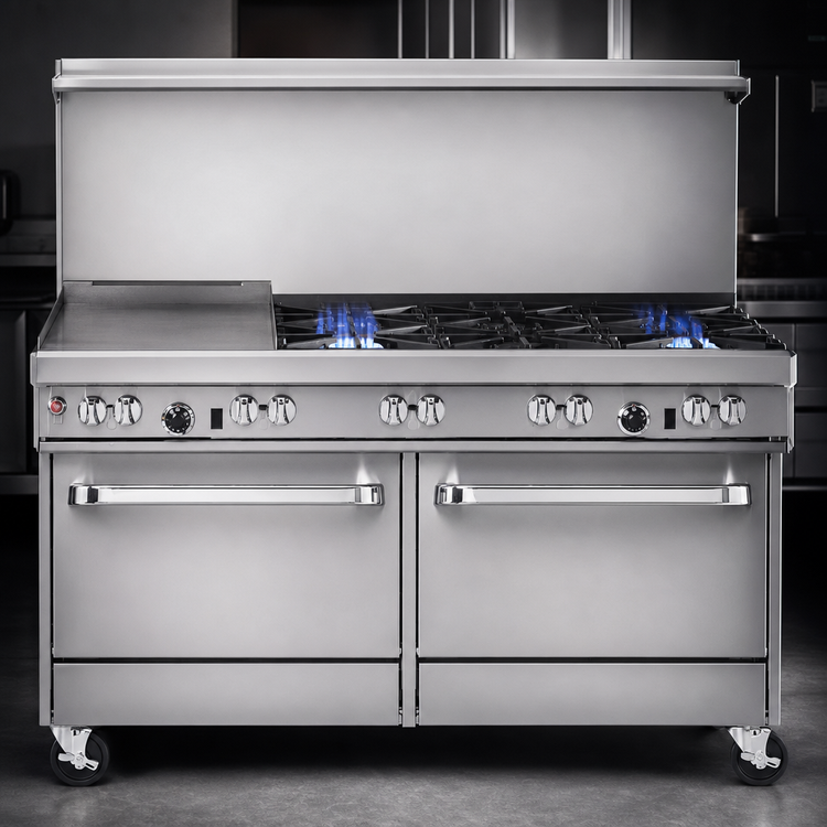 Product image #3 for Southbend Ultimate 60-Inch Gas Restaurant Range with 2 Open Burners, 48-Inch Griddle, Standard Oven and Convection Oven