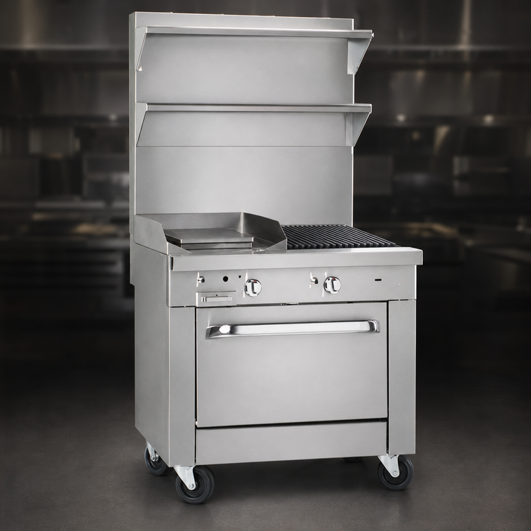 Product image #3 for Southbend Platinum 36-Inch Heavy Duty Gas Range with 24-Inch Griddle, 12-Inch Charbroiler and Convection Oven