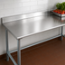 Thumbnail image #3 for Eagle Group Budget Series 144-Inch x 36-Inch Stainless Steel Work Table with 4-1/2-Inch Backsplash and Galvanized Tubular Base