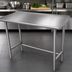 Thumbnail image #3 for Advance Tabco TSFG-3610 Stainless Steel Work Table, 120 x 36 Inch, Open Base, 1-1/2 Inch Rear Up-Turn