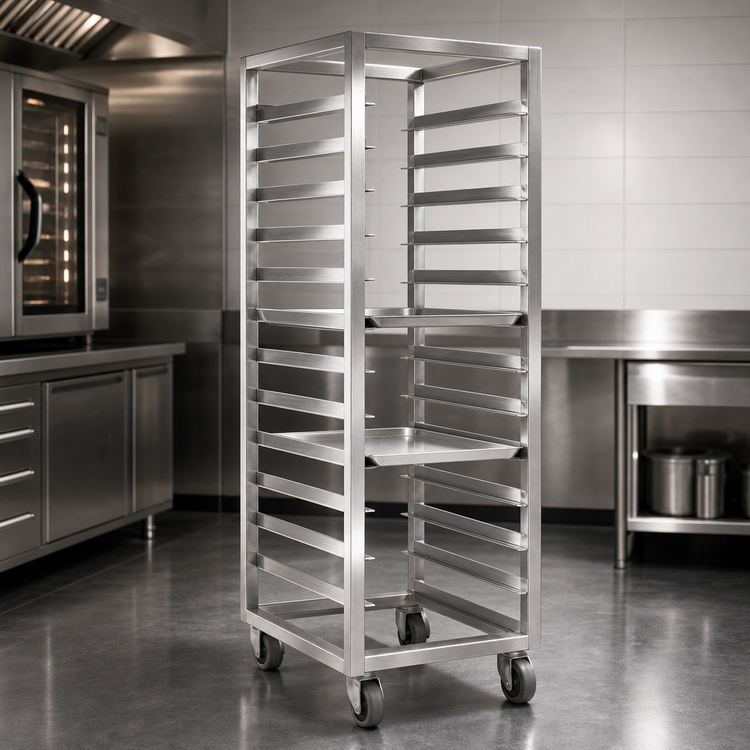 Product image #3 for Single Section No-Lift Stainless Steel End-Load Bun Pan Oven Rack, 10-Pan Capacity