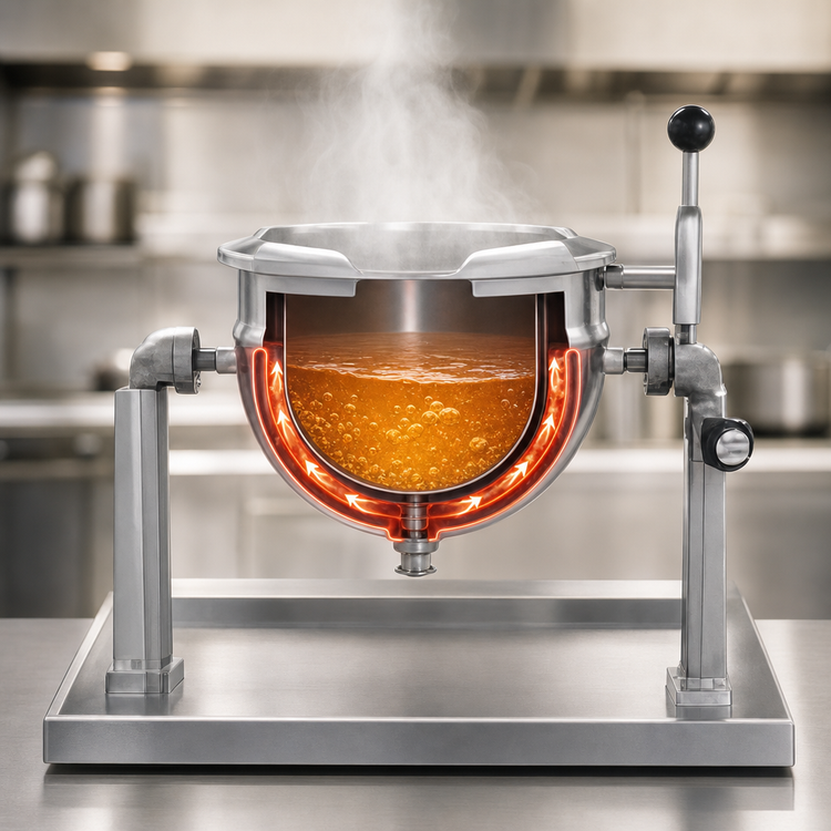 Product image #3 for Legion TAT-40 Tilting Tabletop Direct Steam Kettle, 40 Quart, 2/3 Jacket