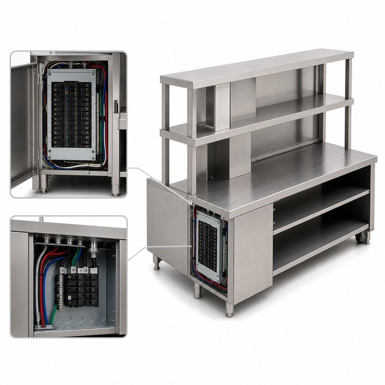 Product image #3 for Randell Modular Chef Service Counter Right Section With Breaker Panel, 67-1/2 Inch Wide, Stainless Steel