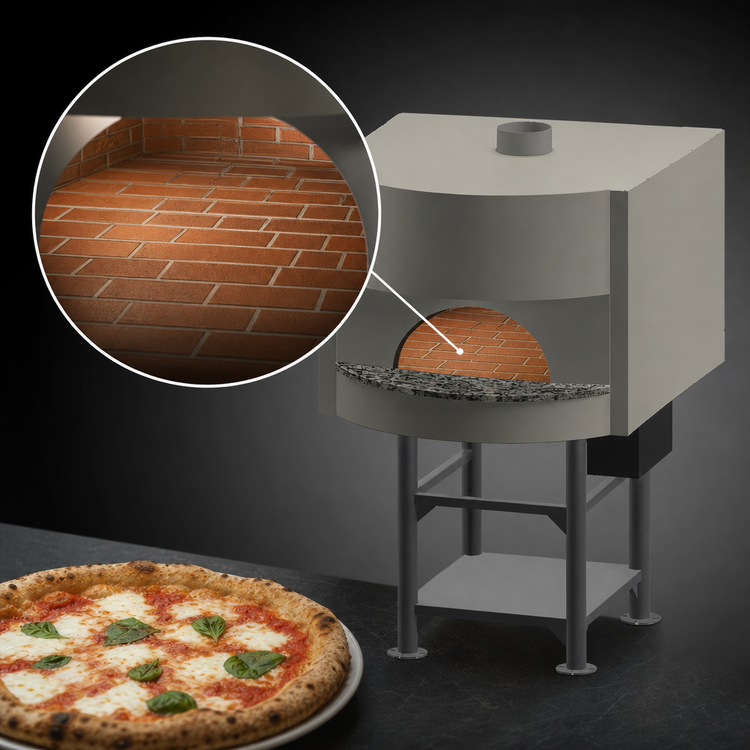Product image #3 for Marra Forni Square Wood-Fired Pizza Oven with 34" x 31" Brick Deck and Steel Stand