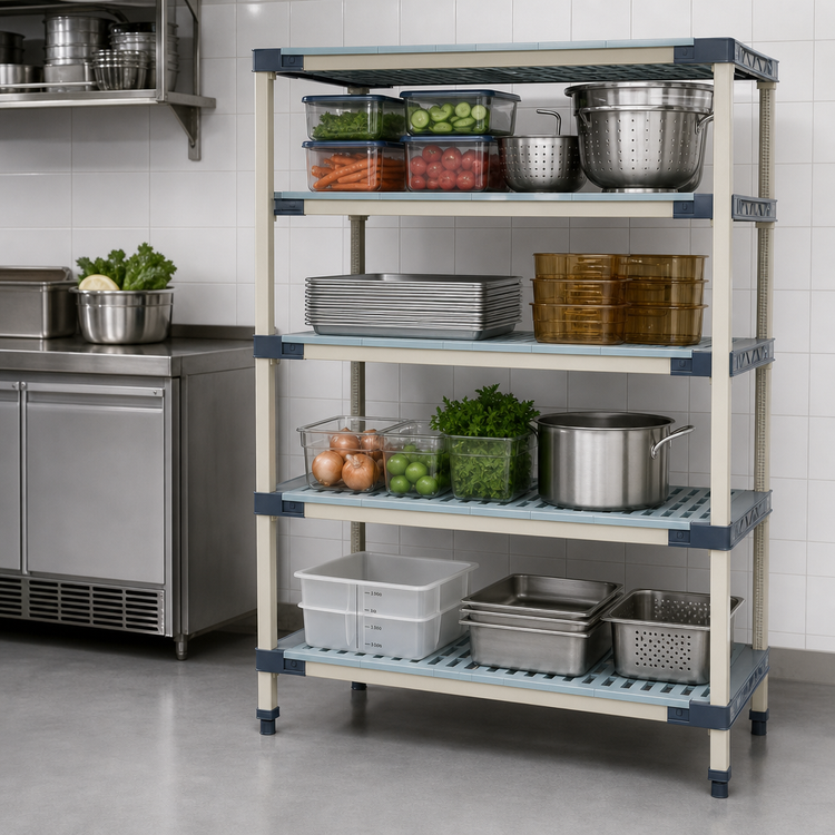 Product image #3 for MetroMax 4 4-Shelf Starter All-Polymer Shelving Unit, 60W x 21D x 74H
