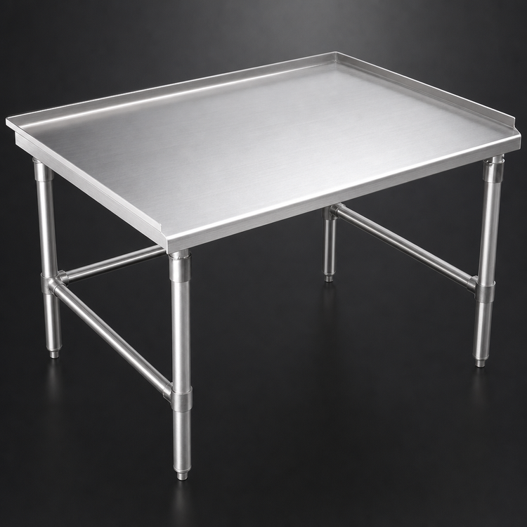 Product image #3 for John Boos Stainless Steel Equipment Stand, 48 in. W x 36 in. D x 24 in. H, 16-Gauge Top with Upturned Back and Sides