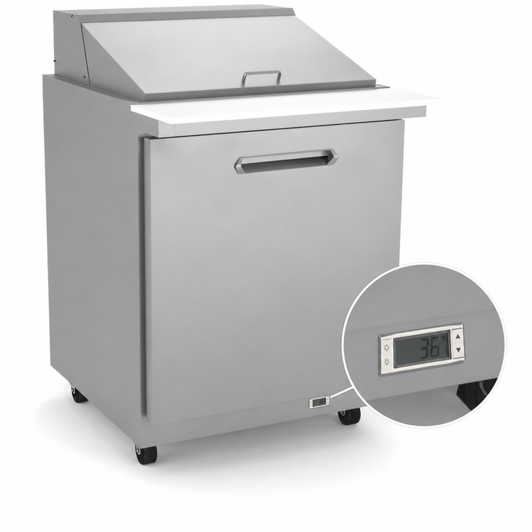 Product image #4 for Kelvinator Commercial 29-Inch Mega Top Refrigerated Sandwich/Salad Prep Table, 1 Section, 1 Door, Rear-Mounted Self-Contained Refrigeration