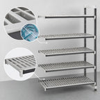 Thumbnail image #3 for Cambro Camshelving® Elements EXA244272V5480 Stationary Add-On Polymer Shelving Unit, Vented, 5-Tier, 24"D x 42"W x 72"H, Gray