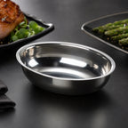 Thumbnail image #3 for American Metalcraft D405 Oval Stainless Steel Sauce Cup, 2-1/2 oz. Case of 576