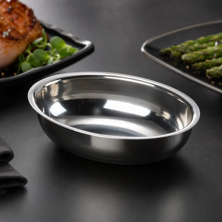 Product image #3 for American Metalcraft Oval Stainless Steel Sauce Cup, 2-1/2 oz.