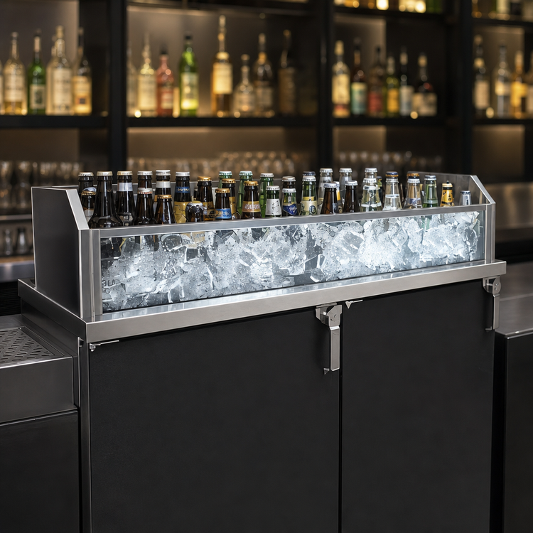 Product image #3 for Glastender 36-Inch Wide x 16-Inch Deep x 9-Inch High Glass Ice Display Unit for Back Bar