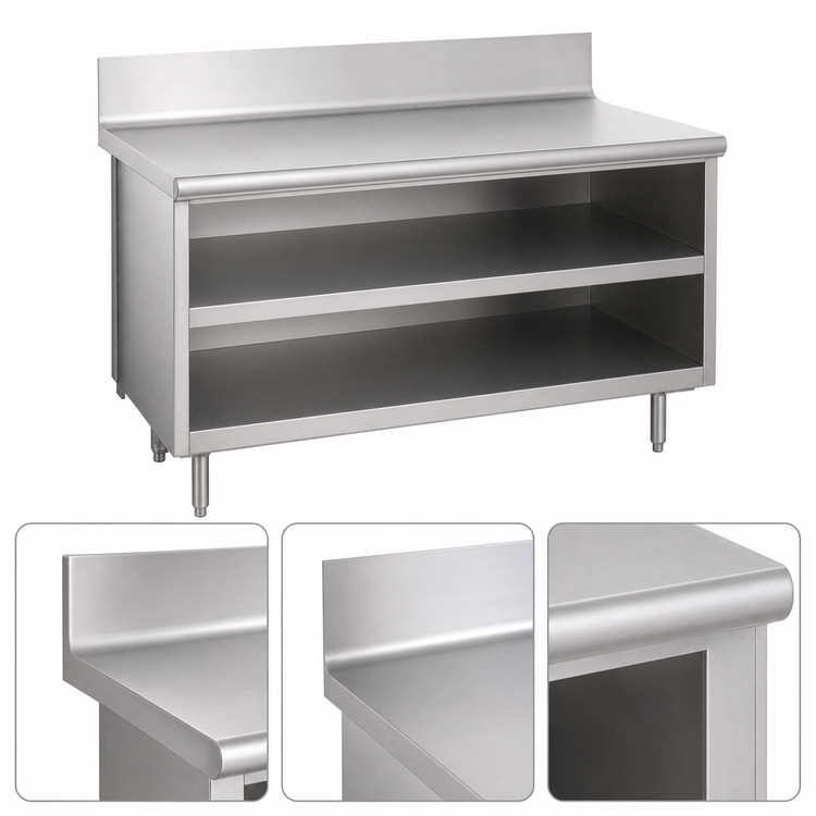 Product image #3 for La Rosa L-60118-32 Open Shelf Utility Stand Cabinet Base, 18 x 32 Inches, 304 Stainless Steel