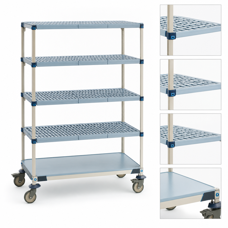 Product image #3 for MetroMax Q 5-Shelf Mobile Starter Shelving Unit, 36"W x 18"D x 80"H