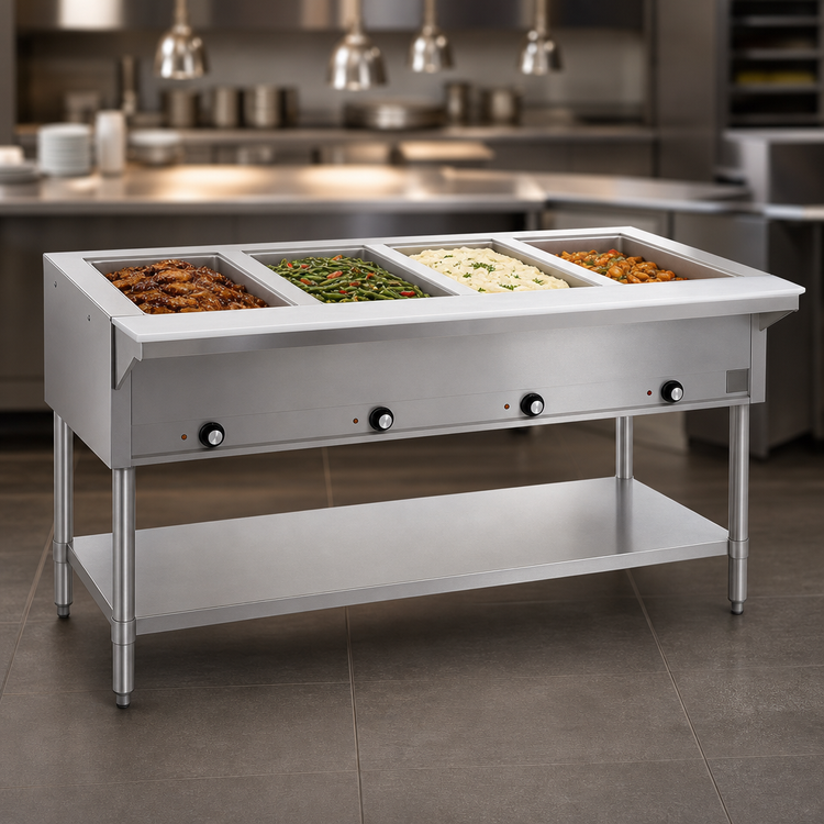 Product image #3 for Eagle Group Electric Open-Base Hot Food Table, 4 Dry Wells, 63-1/2-Inch Wide, 208V/1-Phase