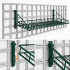 Thumbnail image #3 for Eagle Group WalStor 1836WGS-VG Wall Grid Shelf, 36"W x 18"D, Hook-On, All-Welded, Green Epoxy Finish