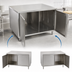 Thumbnail image #3 for BK Resources Dual-Access Stainless Steel Chef Table Cabinet Base with Locking Hinged Doors, 30 x 30 Inches