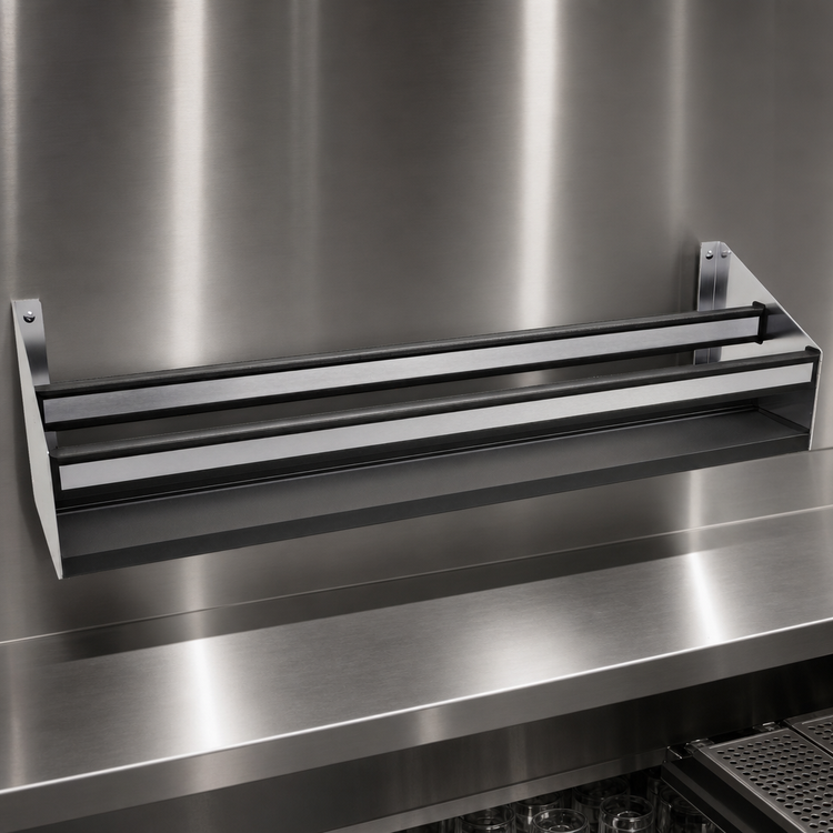 Product image #3 for Glastender 38-Inch Double Stainless Steel Speed Rail with Open Step-and-Rail Design