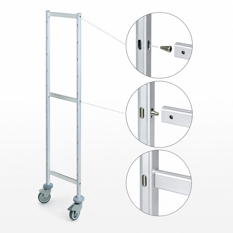 Product image #3 for Fermostock 71-Inch H x 18-Inch D Mobile Shelving Upright with Rustproof Casters