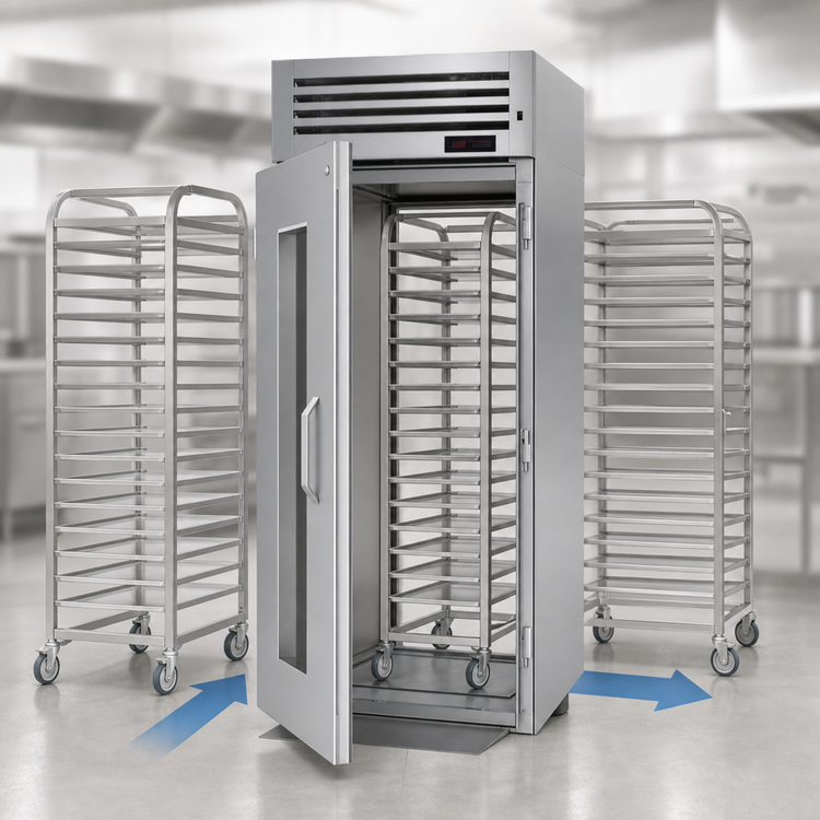 Product image #3 for Turbo Air PRO-26H2-G-RT Roll-Thru One-Section Heated Holding Cabinet with Glass Doors