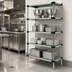 Thumbnail image #3 for Quantum Stationary 304 Stainless Steel Solid Shelving Starter Kit, 24 x 18 x 86 Inches, 5 Shelves