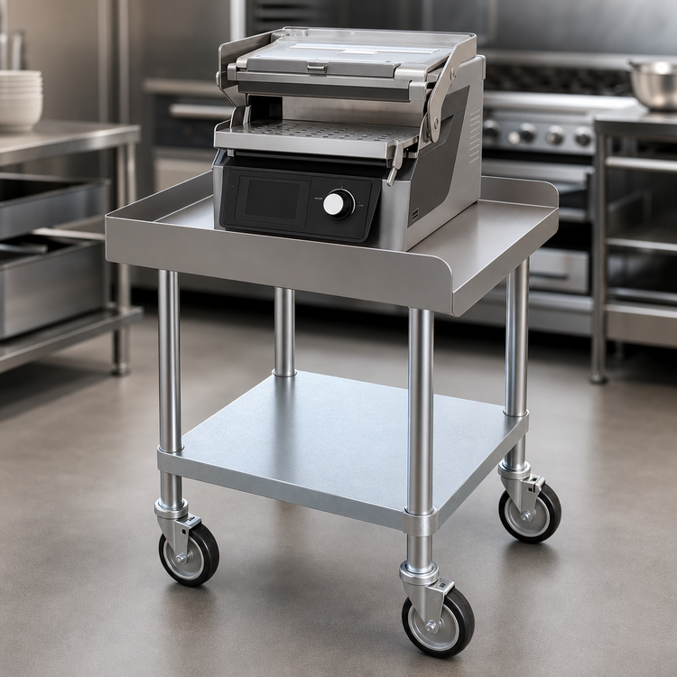 Product image #3 for Equipment Stand for TM105 Ventura Flex, 24 x 24 Inch Stainless Steel Top with Galvanized Undershelf