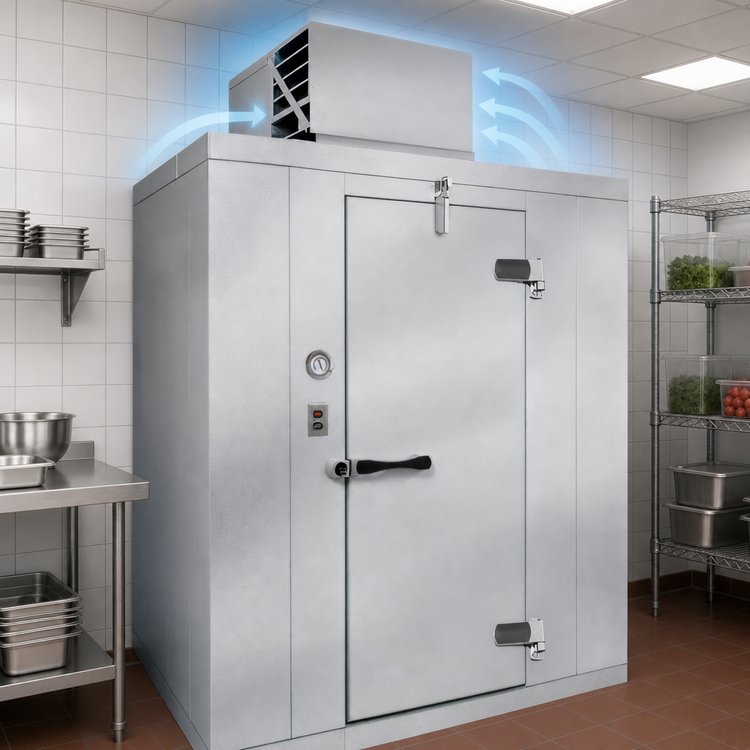 Product image #3 for Kolpak Polar-Pak Indoor Walk-In Cooler, Nominal 8' x 8', Top-Mounted Self-Contained Refrigeration, With Floor