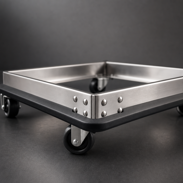 Product image #3 for Metro 30"W x 18"D Stainless Steel Truck Dolly Frame with Wraparound Bumper