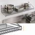 Thumbnail image #3 for Metro SmartWall 48-Inch W x 14-Inch D Wall-Mounted Grid Shelf with Retaining Edge, Metroseal Gray