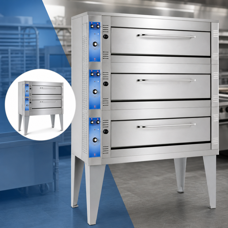 Product image #3 for Bakers Pride Super Deck Series Triple-Deck Electric Bake Deck Oven, 57 x 36 Inch Decks, 8 Inch Deck Height