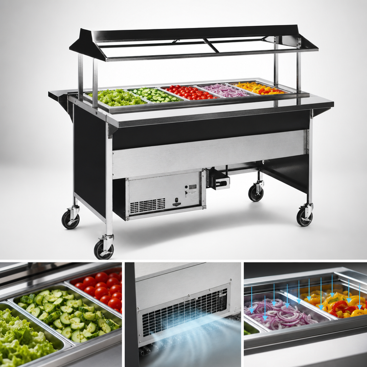 Product image #3 for Atlas Metal CABT-5 77.5" 5-Pan Refrigerated Cold Food Serving Counter