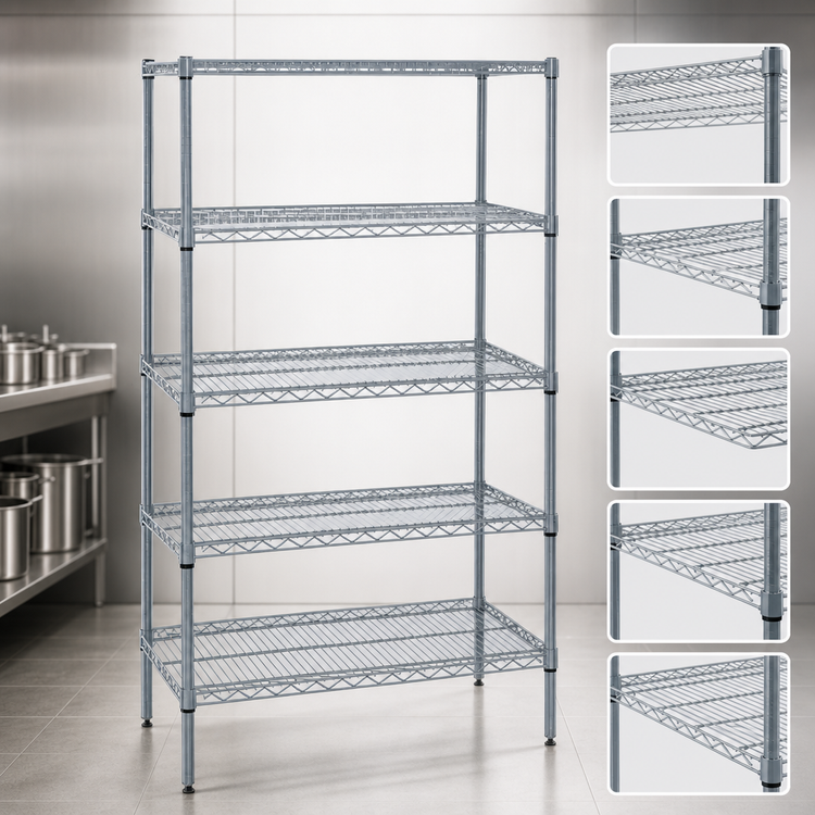 Product image #4 for Quantum 54"W x 18"D x 86"H Stationary 5-Shelf Wire Shelving Starter Kit