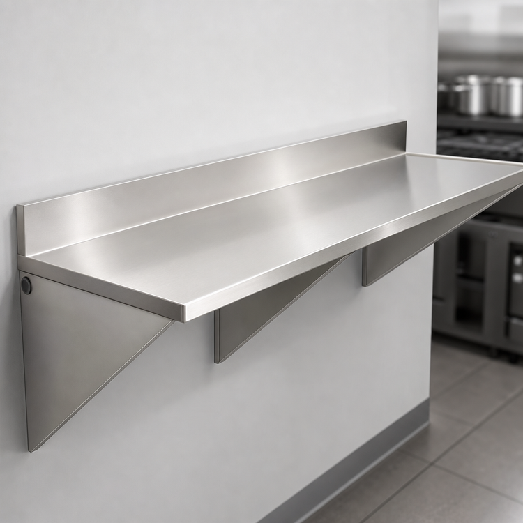 Product image #3 for Wall-Mount Stainless Steel Work Table with 4-1/2-Inch Backsplash, 60 x 30 Inches