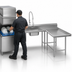 Thumbnail image #3 for Advance Tabco 144-Inch Right-Hand U-Shaped Soiled Dishtable with Pre-Rinse Sink, Landing, and 14-Gauge Stainless Steel