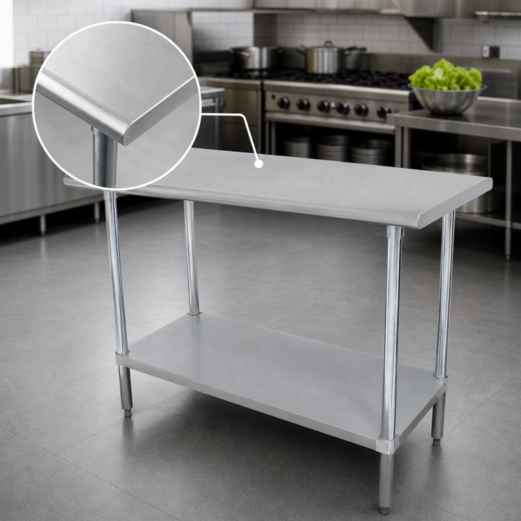 Product image #3 for Advance Tabco Special Value Series 48" x 36" Flat Top Stainless Steel Work Table with Adjustable Undershelf