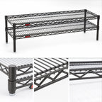 Thumbnail image #3 for Eagle Group QuadTruss HDFCM1436V 2-Tier Front Case Wire Shelving Unit, 36 x 14 x 14 Inches, Pewter Gray Epoxy